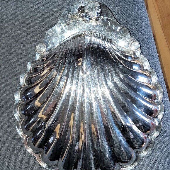 F. B. Rogers Silver Plated Shell Shaped Footed Bowl Shrimp Appetizer Server Vtg - Picture 5 of 6